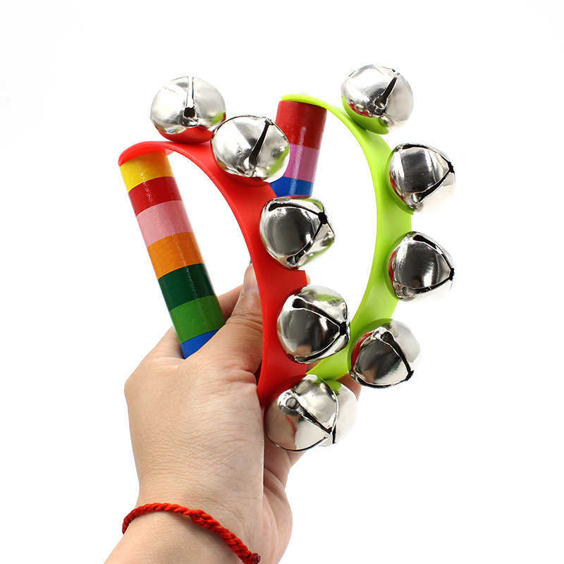 Musical Instrument You Shake - Gökkuşağı El Çıngırakları Ahşap Saplı Vurmalı