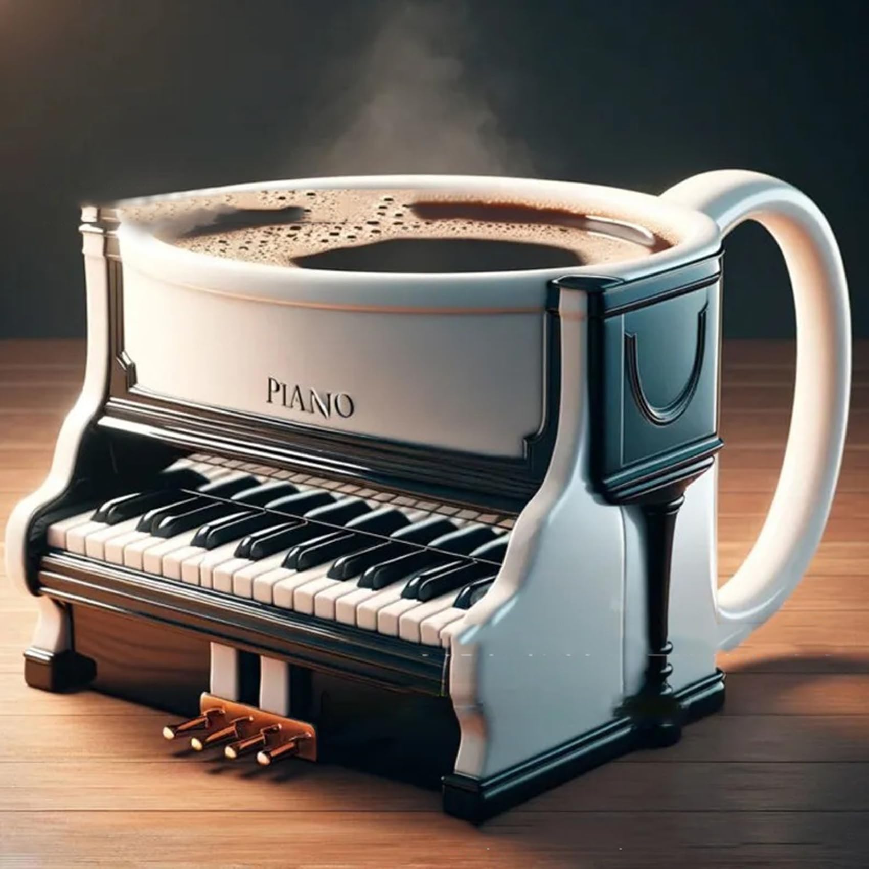 Musical Instrument Like Piano - Yenilik Müzik Aleti Kahve Kupa, benzersiz