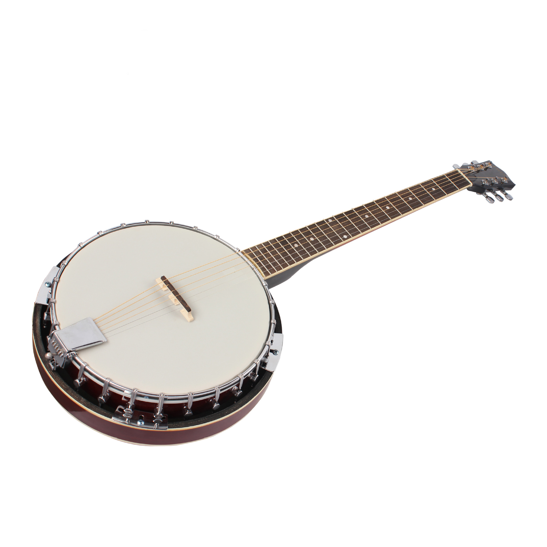 Musical Instrument Banjo - 6 telli banjo, doğal ahşaptan yapılmış,
